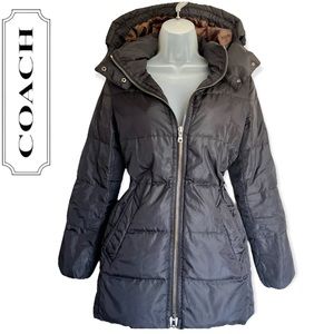 Coach Black Puffer Coat with Hood